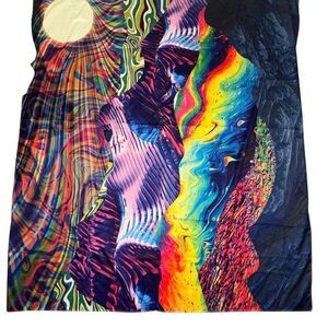 Colorful fabric wall hanging